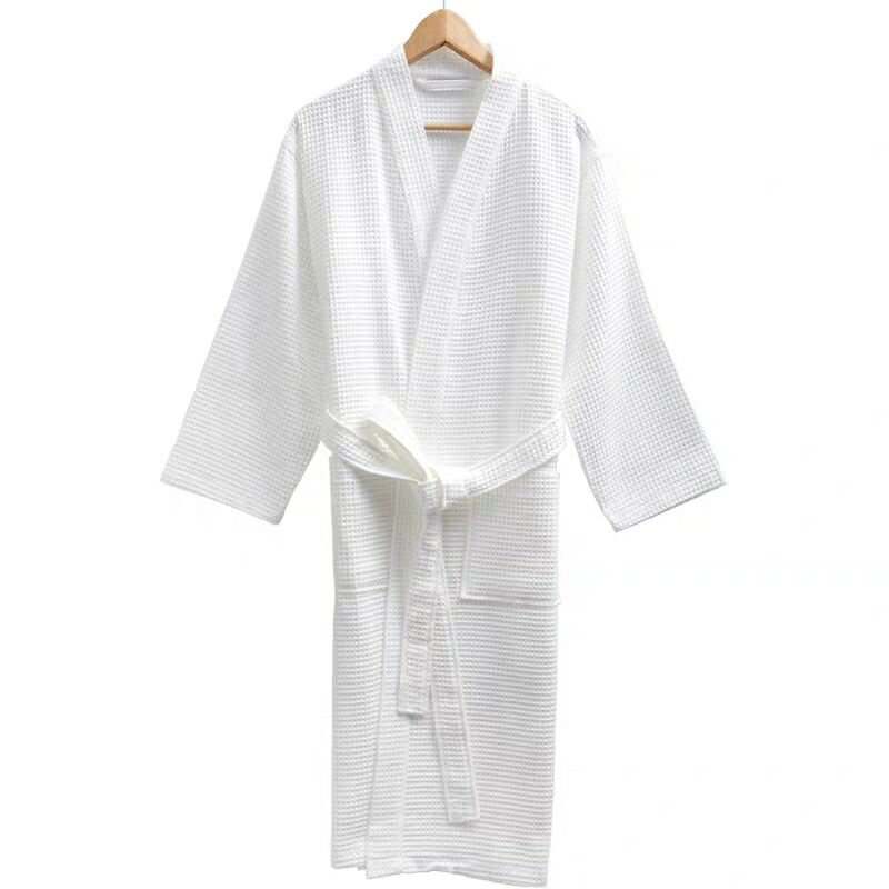 Women Men Soft Long Collar Fleece Bath Robe/Waffle Bathrobe Dressing Gown House Coat Nightwear